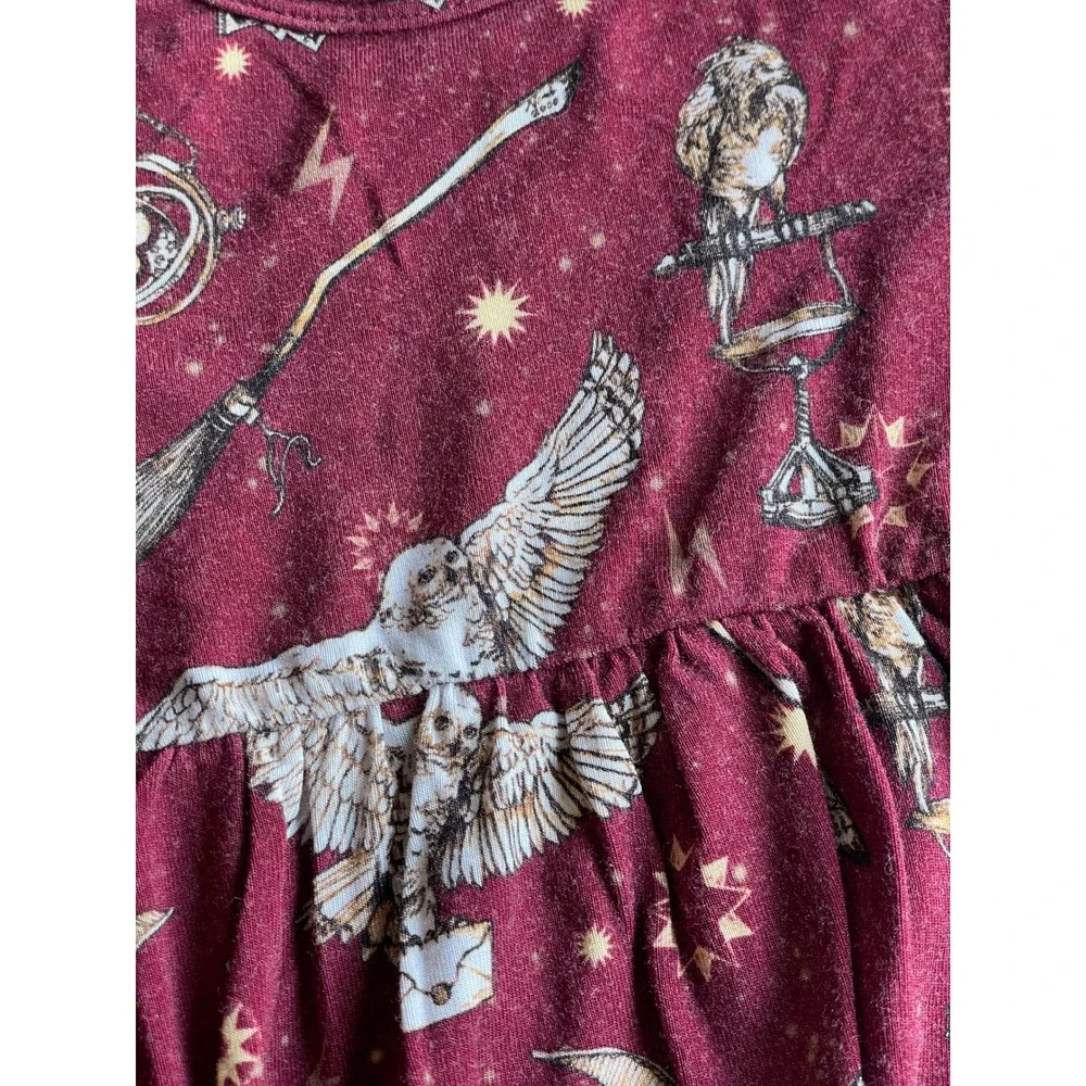 Posh Peanut Harry Potter Gryffindor Hedwig Twirl Dress Burgundy 12-18M